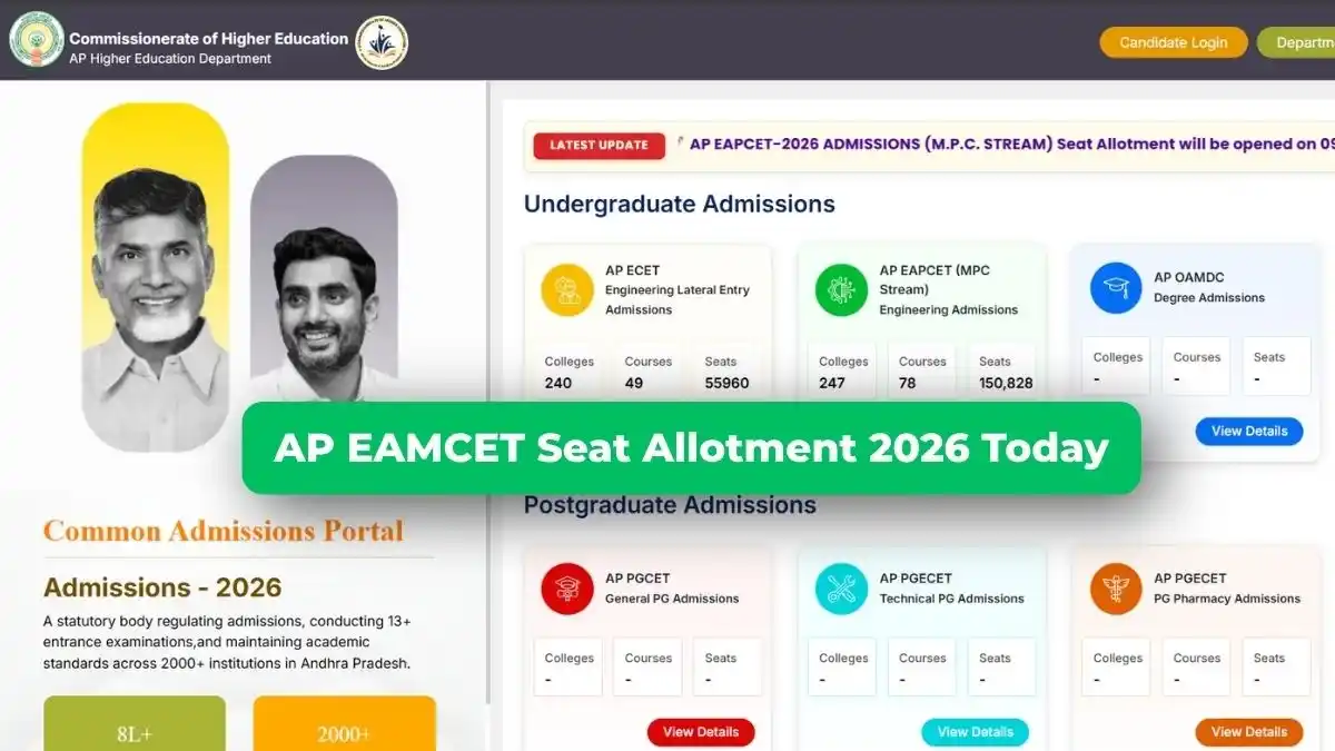 AP EAMCET Seat Allotment 2026 Today, Check 1st Round Result, Latest Updates & Direct Link