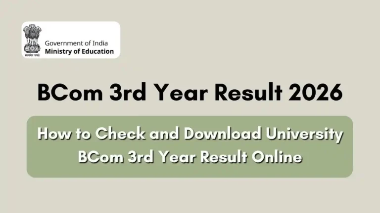 BCom 3rd Year Result 2026 How to Check and Download University BCom 3rd Year Result Online