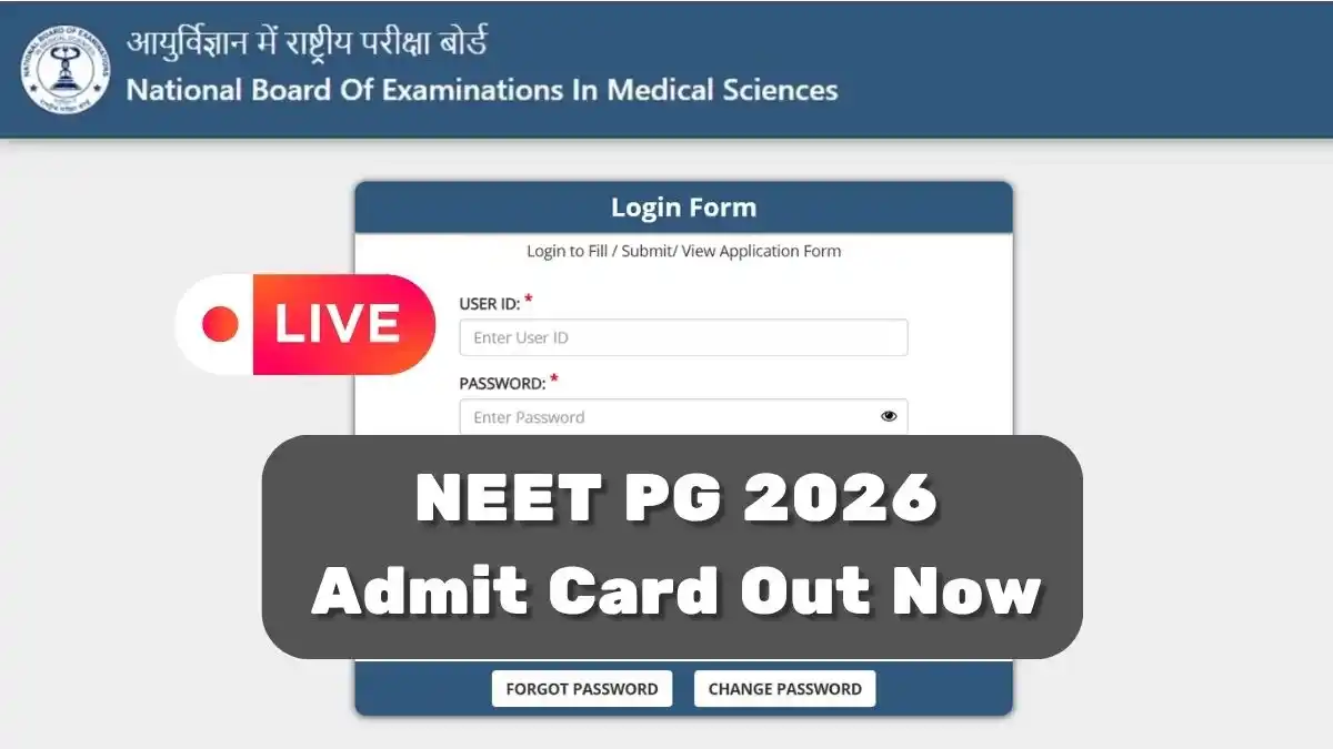 NBEMS NEET PG Admit Card Out Exam on 30 August, Simple Steps to Download NEET PG 2026 Admit Card