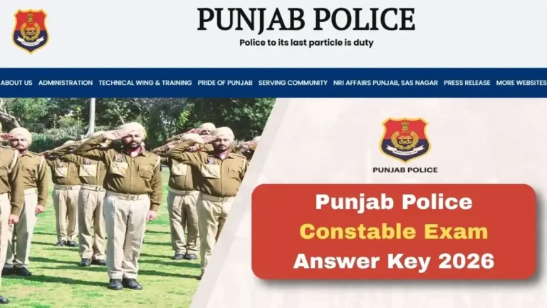 Punjab Police Constable Exam Answer Key 2026 Released, Direct Download Link