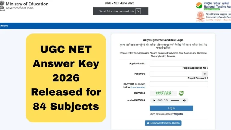 UGC NET Answer Key 2026 Released Check June Answer Key, Challenge Window and Details